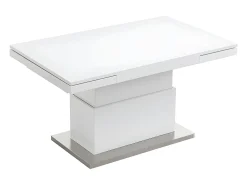 Mesa De Centro*Vente-unique Mesa 2 em 1: mesa de jantar e mesa de centro. 4 a 6 lugares. MDF lacado. . LAURIA Branco