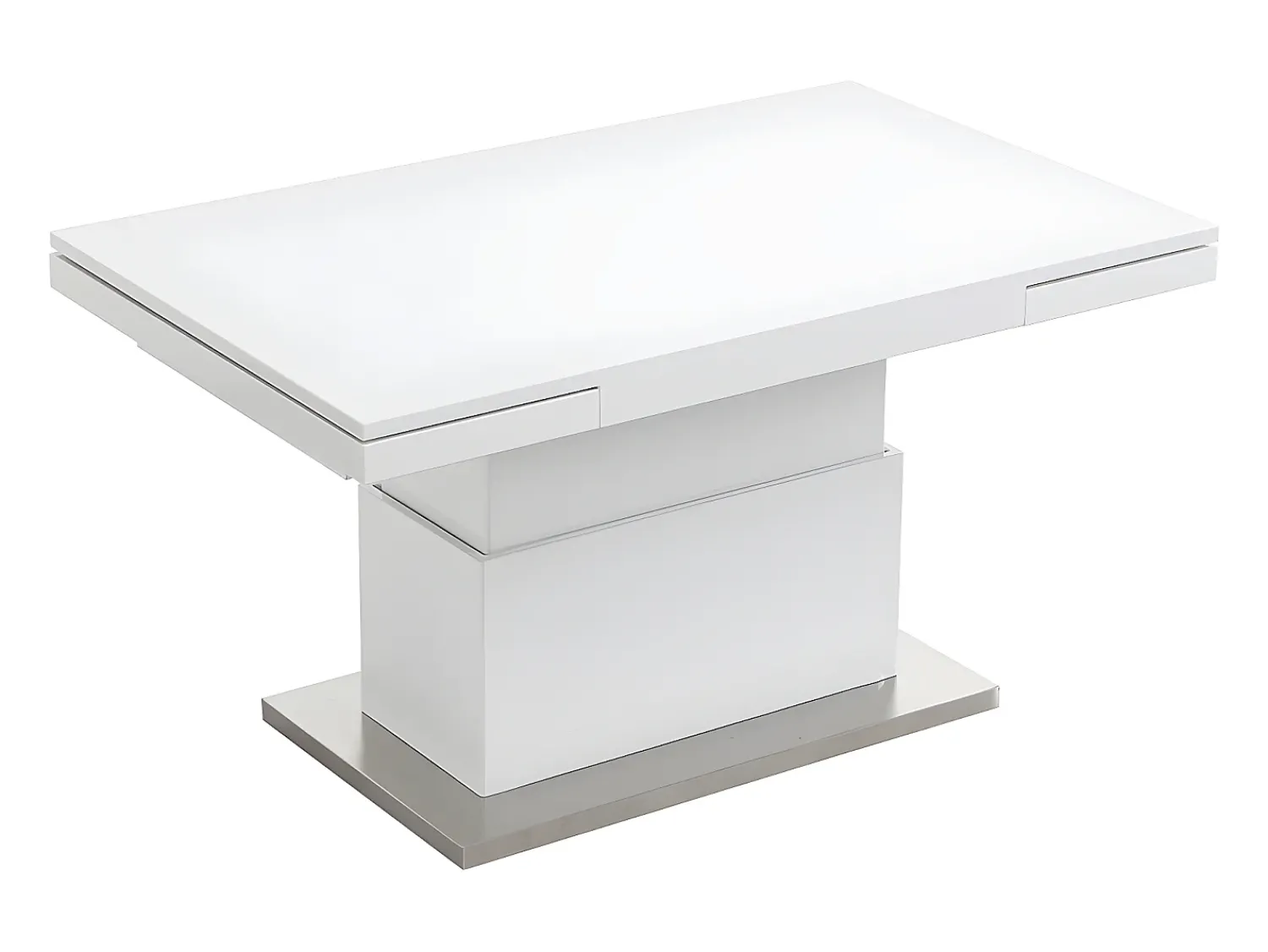 Mesa De Centro*Vente-unique Mesa 2 em 1: mesa de jantar e mesa de centro. 4 a 6 lugares. MDF lacado. . LAURIA Branco