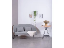 Nest Dream Mesa alta industrial em madeira de faia e aço lacado (60x60cm) - Amadeus - Faia natural^ Mesa De Apoio