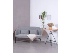 Nest Dream Mesa alta industrial em madeira de faia e aço lacado (60x60cm) - Amadeus - Faia natural^ Mesa De Apoio