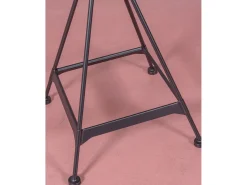 Nest Dream Mesa alta industrial em madeira de faia e aço lacado (60x60cm) - Amadeus - Faia natural^ Mesa De Apoio