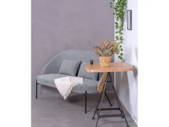 Nest Dream Mesa alta industrial em madeira de faia e aço lacado (60x60cm) - Amadeus - Faia natural^ Mesa De Apoio