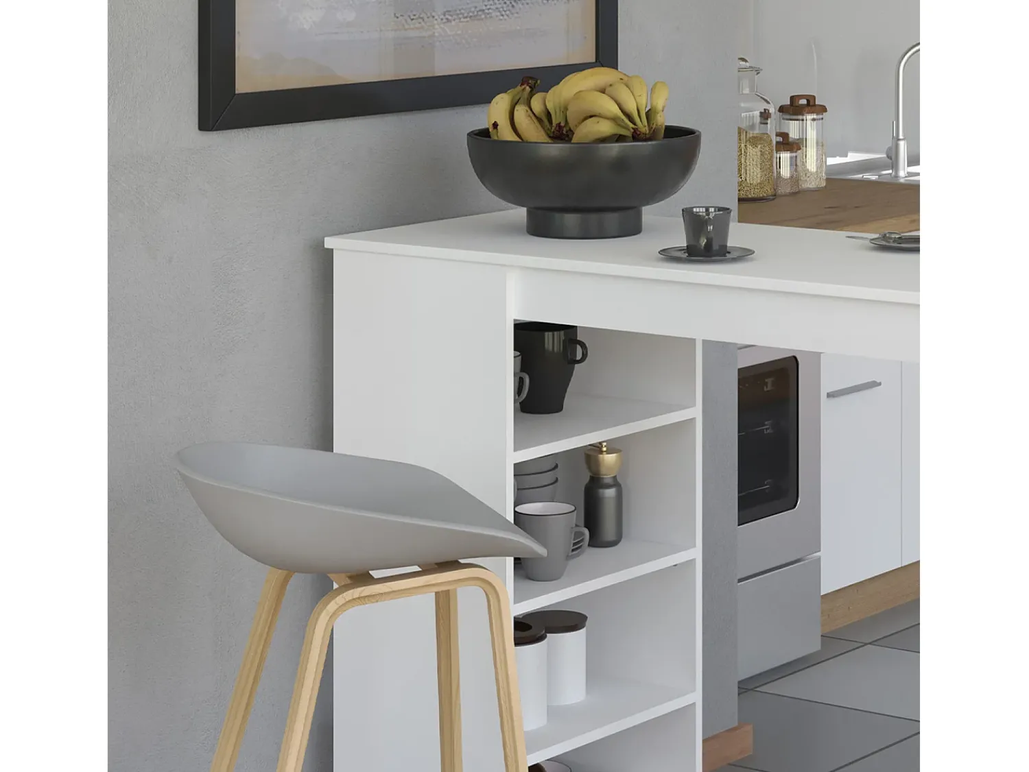 Móvel De Bar| Mesa Alta 120x50 cm Branca Branco