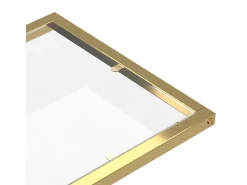 Mesa De Apoio*vidaxl Mesa apoio ao computador 50x35x65 cm vidro temp. transparente Transparente / Dourado