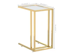 Mesa De Apoio*vidaxl Mesa apoio ao computador 50x35x65 cm vidro temp. transparente Transparente / Dourado