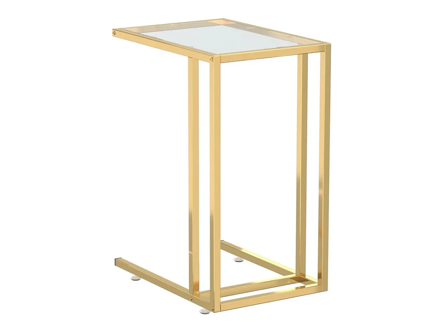 Mesa De Apoio*vidaxl Mesa apoio ao computador 50x35x65 cm vidro temp. transparente Transparente / Dourado
