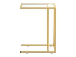 Mesa De Apoio*vidaxl Mesa apoio ao computador 50x35x65 cm vidro temp. transparente Transparente / Dourado
