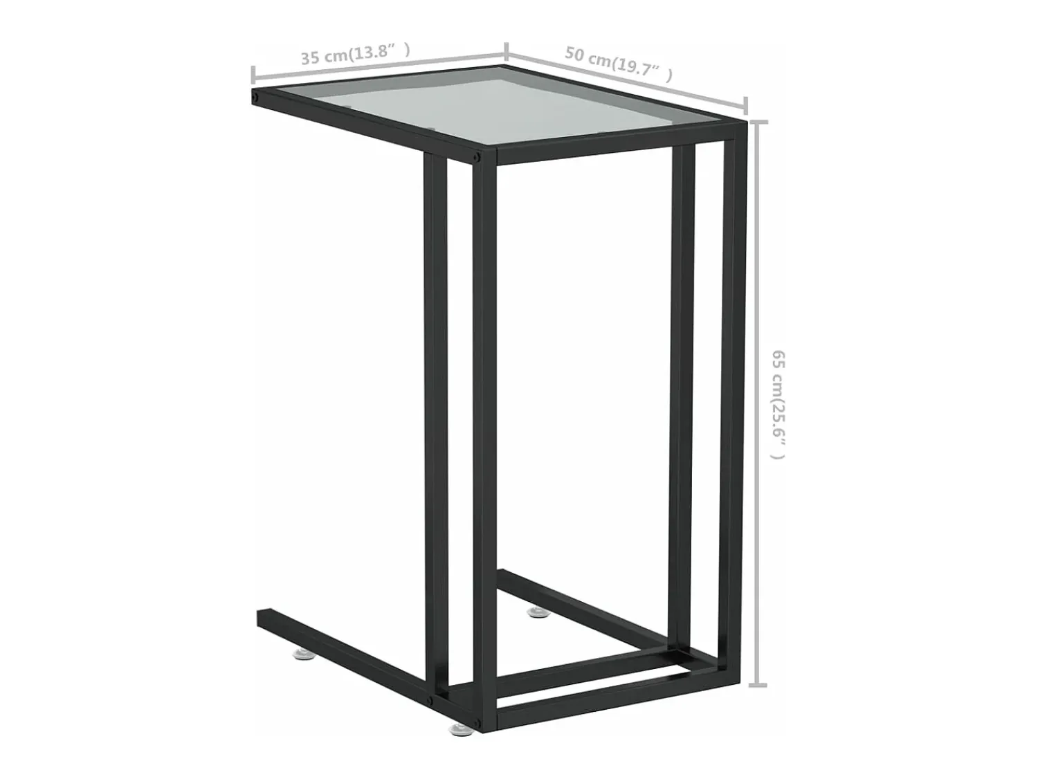 vidaxl Mesa apoio ao computador 50x35x65 cm vidro temp.^ Mesa De Apoio