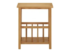 Mesa De Apoio| Mesa apoio c/ suporte para revistas 45x35x55 cm carvalho maciço PT767404 Castanho