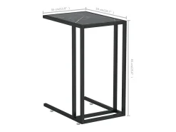 New vidaxl Mesa apoio computador mármore 50x35x65 cm vidro temperado Preto