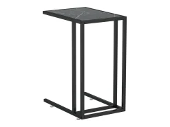 New vidaxl Mesa apoio computador mármore 50x35x65 cm vidro temperado Preto