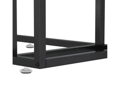 New vidaxl Mesa apoio computador mármore 50x35x65 cm vidro temperado Preto
