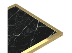 Mesa De Apoio|vidaxl Mesa apoio computador mármore preto 50x35x65 cm vidro temperado Preto / Dourado