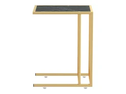 Mesa De Apoio|vidaxl Mesa apoio computador mármore preto 50x35x65 cm vidro temperado Preto / Dourado