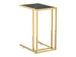 Mesa De Apoio|vidaxl Mesa apoio computador mármore preto 50x35x65 cm vidro temperado Preto / Dourado