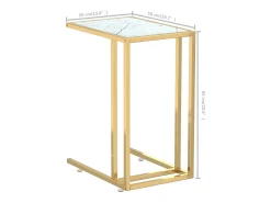 vidaxl Mesa apoio computador mármore branco 50x35x65cm vidro temperado^ Mesa De Apoio