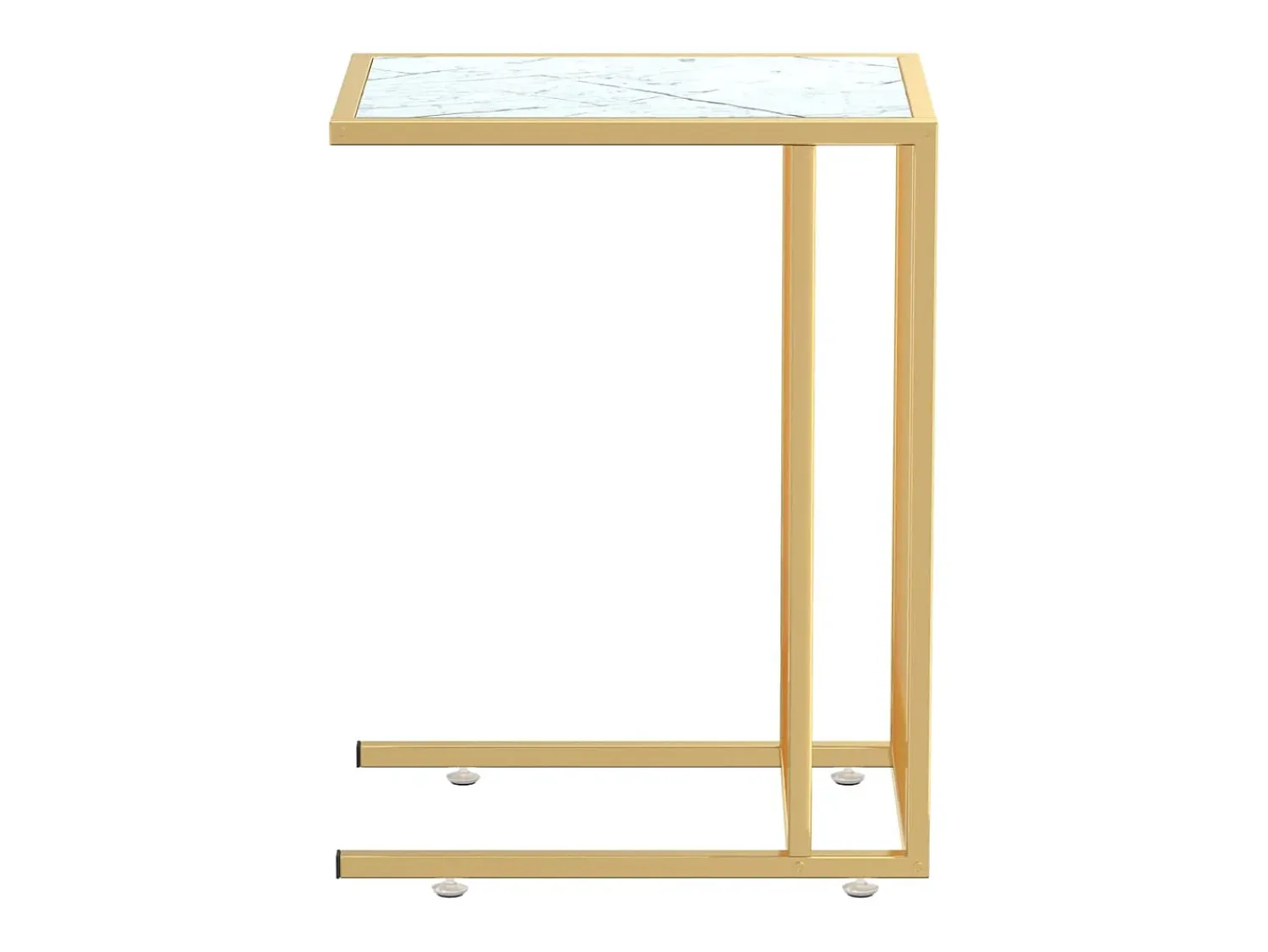 vidaxl Mesa apoio computador mármore branco 50x35x65cm vidro temperado^ Mesa De Apoio
