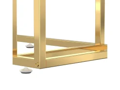 vidaxl Mesa apoio computador mármore branco 50x35x65cm vidro temperado^ Mesa De Apoio