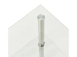 vidaxl Mesa apoio duas prateleiras 38x38x50cm vidro temp.^ Mesa De Apoio