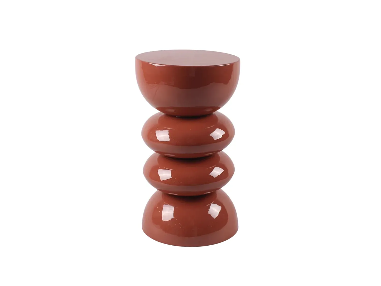 Mesa De Apoio*Vente-unique Mesa auxiliar de metal - Terracotta brilhante - GALENI Terracota