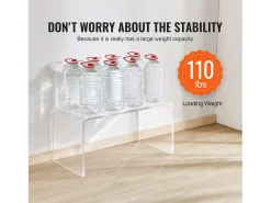 Mesa Auxiliar SucceBuy de Acrílico em Forma de C SucceBuy Mesa Auxiliar Altura de 41CM^ Mesa De Apoio