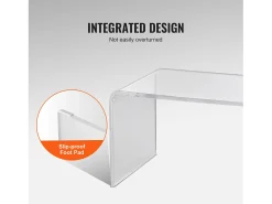 Mesa Auxiliar SucceBuy de Acrílico em Forma de C SucceBuy Mesa Auxiliar Altura de 41CM^ Mesa De Apoio