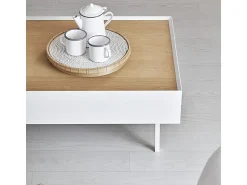 New Teulat Mesa baixa branca 110x60 cm Branco