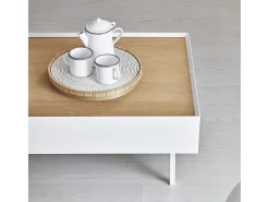 New Teulat Mesa baixa branca 110x60 cm Branco