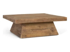 Outlet Giner y colomer Mesa baixa carrée em bois de manguier maciço, finition naturelle Castanho