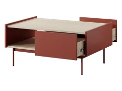 Mesa De Centro* Mesa baixa com 2 gavetas em madeira laminada, 97x45 cm Vermelho