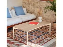 Mesa De Centro*Teulat Mesa baixa de madeira natural 110x60 h40 cm Castanho