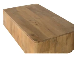 Sale Giner y colomer Mesa baixa em bois de manguier aux coins arrondis Castanho
