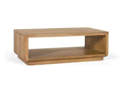 Mesa De Centro|Giner y colomer Mesa baixa em bois de manguier aux coins arrondis Castanho