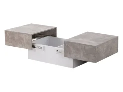 Mesa De Centro*ModernLuxe Mesa baixa extensível com coffre de rangement - mesa coulissante - Cinza Cinzento