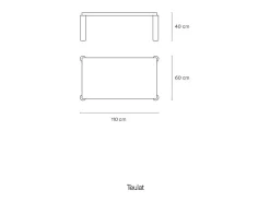 Teulat Mesa baixa preta 110x60 h40 cm^ Mesa De Centro