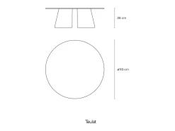 Mesa De Centro|Teulat Mesa baixa redonda Ø110 h36 cm Azul