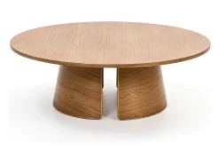Teulat Mesa baixa redonda em madeira natural Ø110 h36 cm^ Mesa De Centro