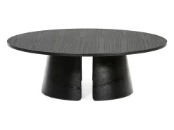 Teulat Mesa baixa redonda preta Ø110 h36 cm^ Mesa De Centro