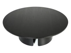 Teulat Mesa baixa redonda preta Ø110 h36 cm^ Mesa De Centro
