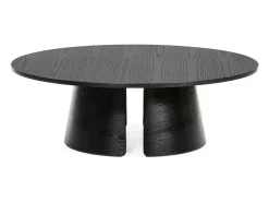 Teulat Mesa baixa redonda preta Ø110 h36 cm^ Mesa De Centro