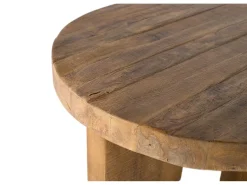 Mesa De Centro*Giner y colomer Mesa basse ronde em madeira natural manguier Castanho