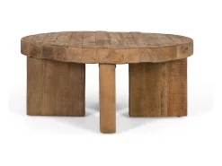 Mesa De Centro*Giner y colomer Mesa basse ronde em madeira natural manguier Castanho
