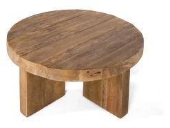 Mesa De Centro*Giner y colomer Mesa basse ronde em madeira natural manguier Castanho