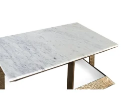 Mesa De Centro*Giner y colomer Mesa central com base de alumínio e tampo de mármore. Castanho