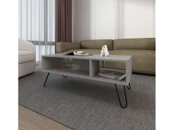 Outlet TuHome Mesa central Genoa em melamina com 3 prateleiras , , 40 cm X 101,1 cm X 45 cm Cinzento