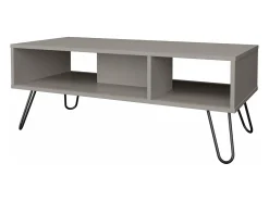 Outlet TuHome Mesa central Genoa em melamina com 3 prateleiras , , 40 cm X 101,1 cm X 45 cm Cinzento