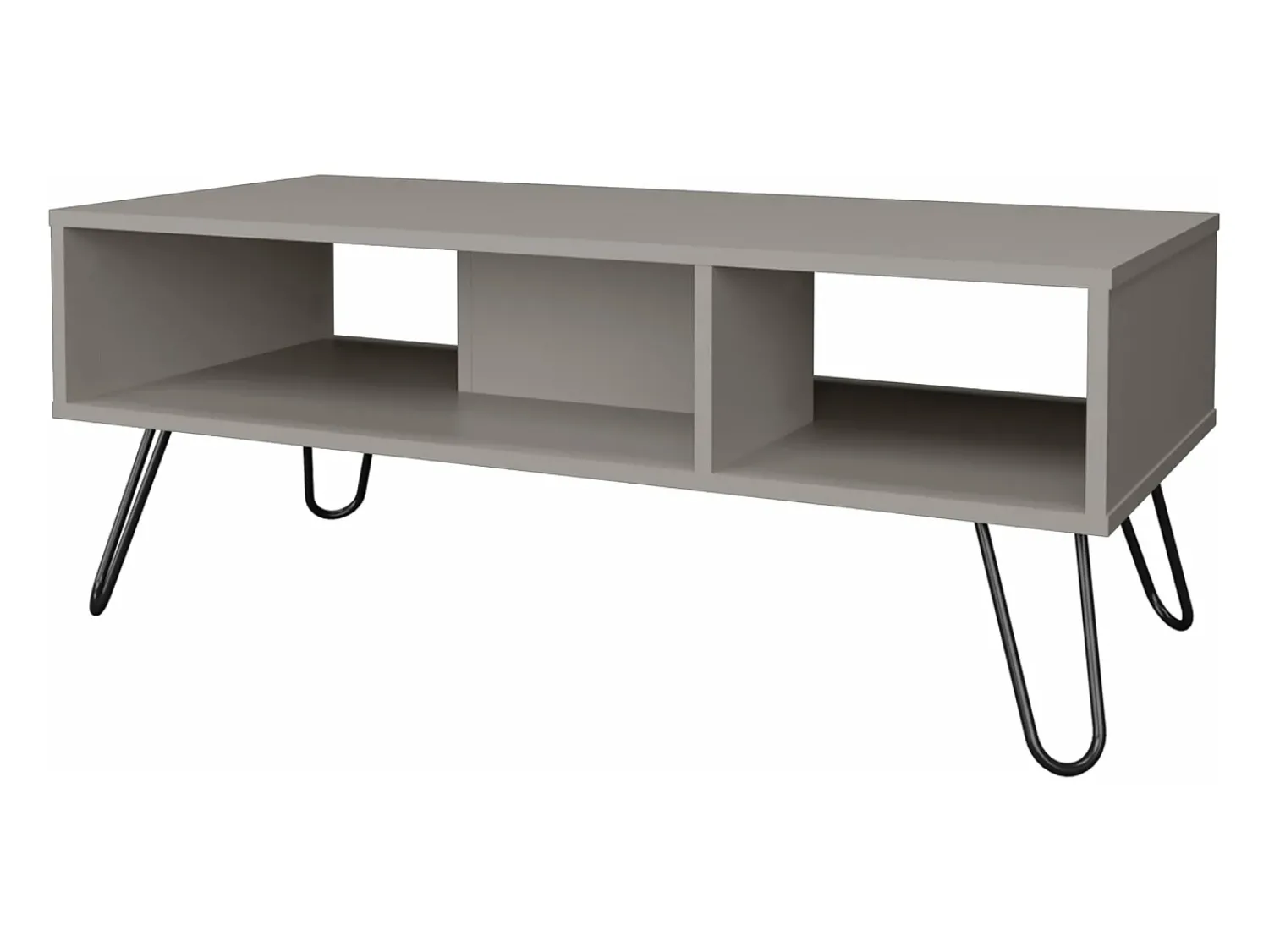 Outlet TuHome Mesa central Genoa em melamina com 3 prateleiras , , 40 cm X 101,1 cm X 45 cm Cinzento