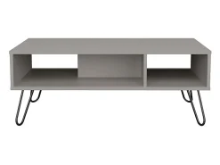 Outlet TuHome Mesa central Genoa em melamina com 3 prateleiras , , 40 cm X 101,1 cm X 45 cm Cinzento