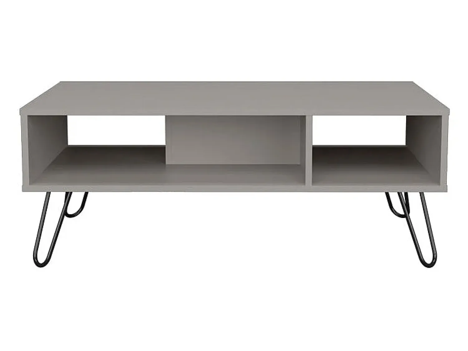 Outlet TuHome Mesa central Genoa em melamina com 3 prateleiras , , 40 cm X 101,1 cm X 45 cm Cinzento