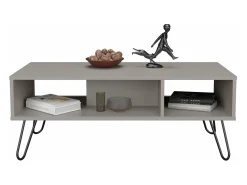 Outlet TuHome Mesa central Genoa em melamina com 3 prateleiras , , 40 cm X 101,1 cm X 45 cm Cinzento